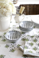 Garden Green and Gray - Cotton | Linen Blend Napkins